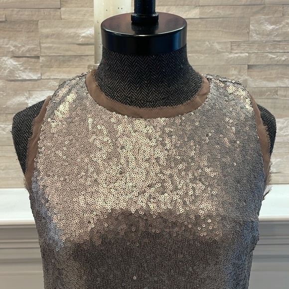 Sugar Lips Sequin Silver Mini Dress Size Small - Picture 4 of 8